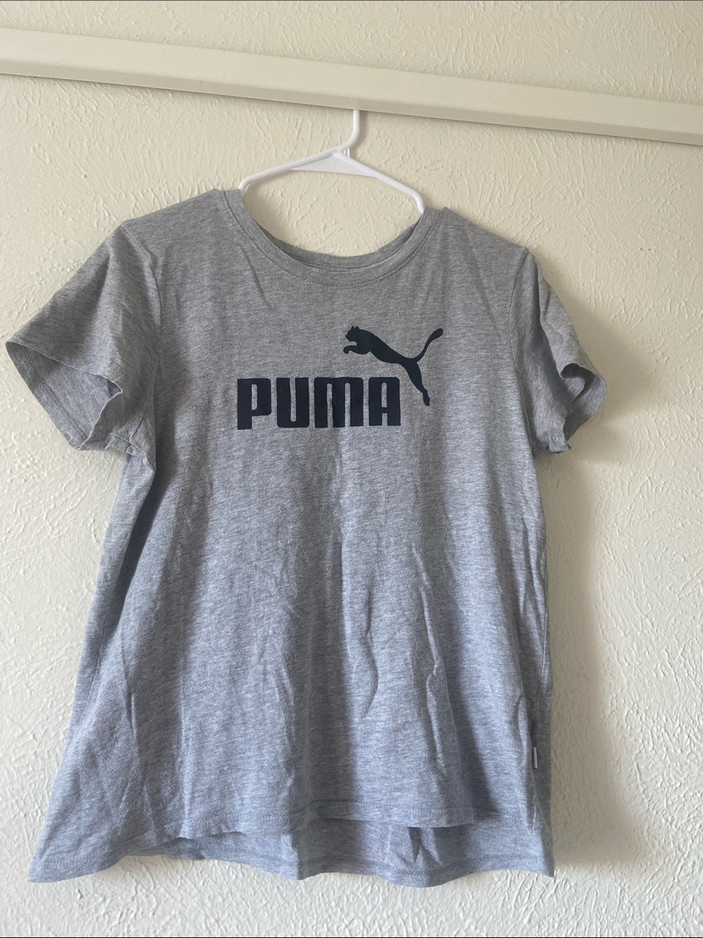 Puma Heather Gray Tee with Navy Logo
